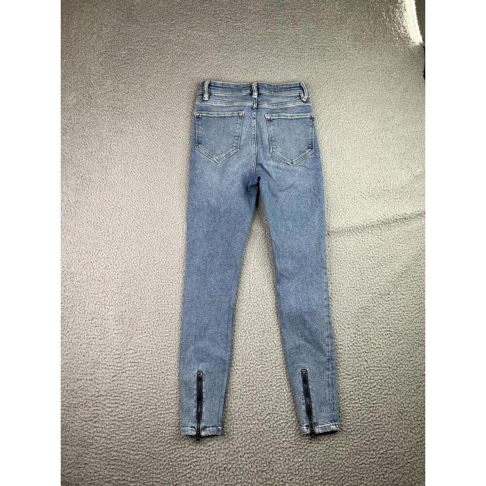 All Saints Grace Ankle Zip Skinny Jean Size 26 Blue Stretch Denim